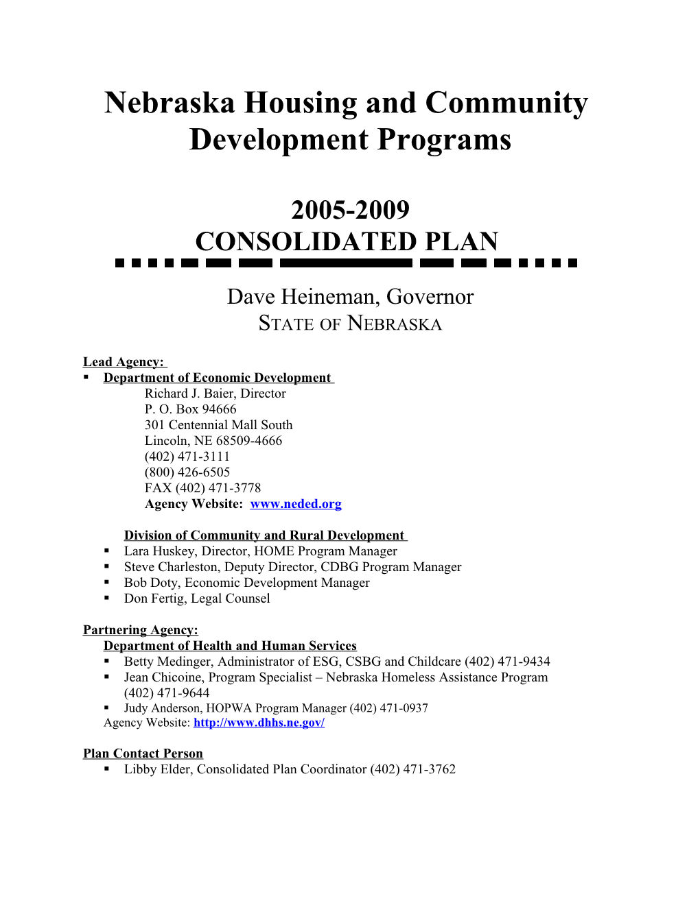 Nebraska Housing and Community
