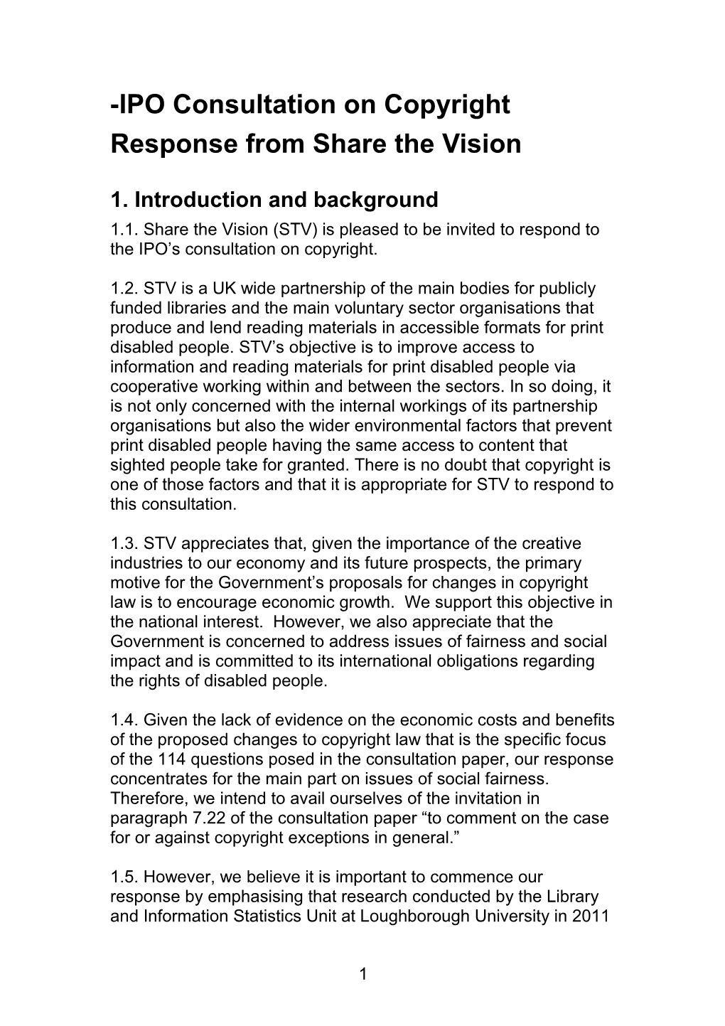 IPO Consultation on Copyright