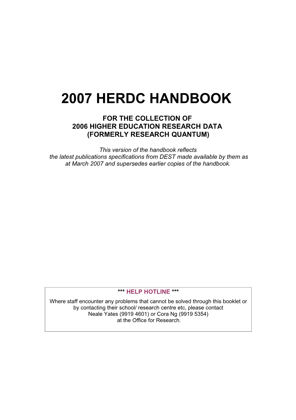 2007 Herdc Handbook