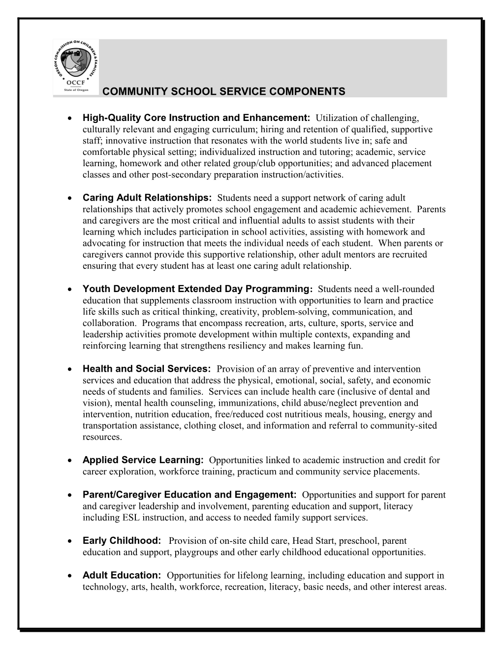 Understanding Oregon S Community Schools Initiative