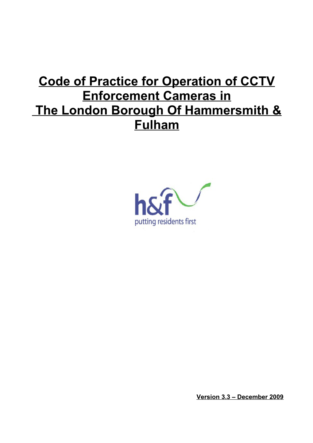 CCTV Code of Practice