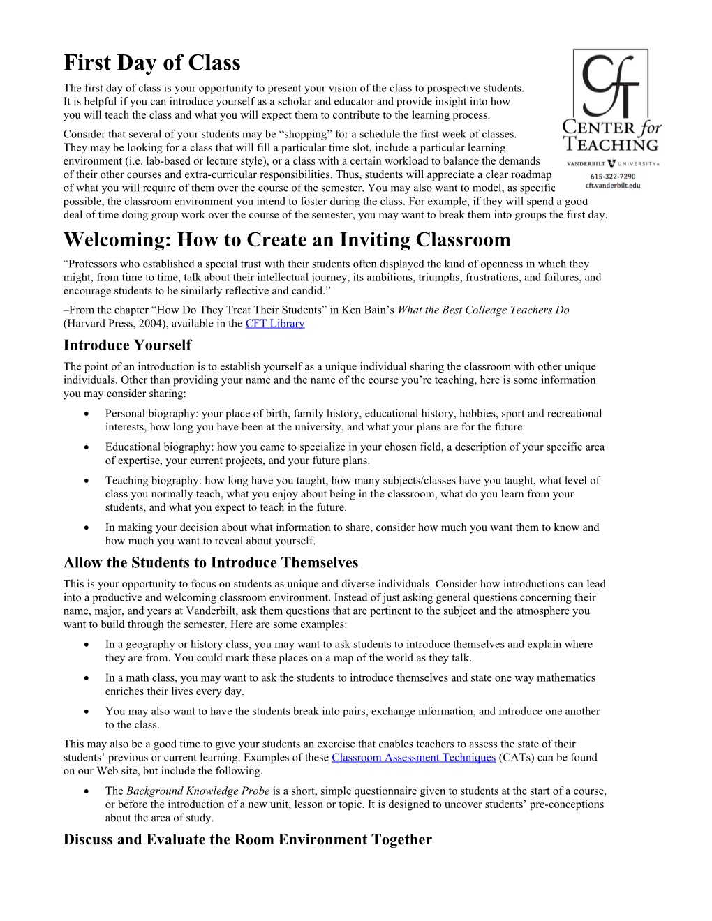 Welcoming: How to Create an Inviting Classroom
