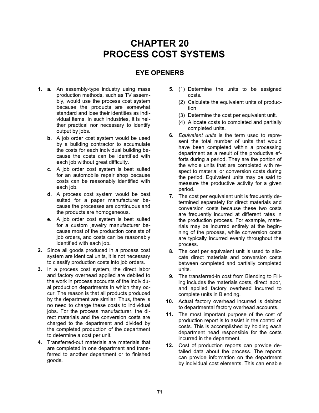 CHAPTER 20Process Cost Systems