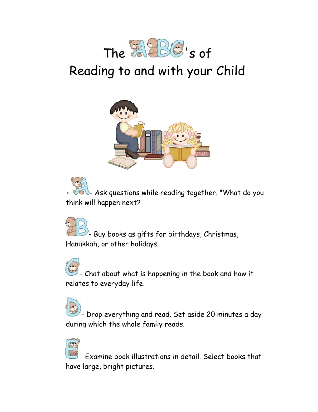 The 'S of Reading to and with Your Child