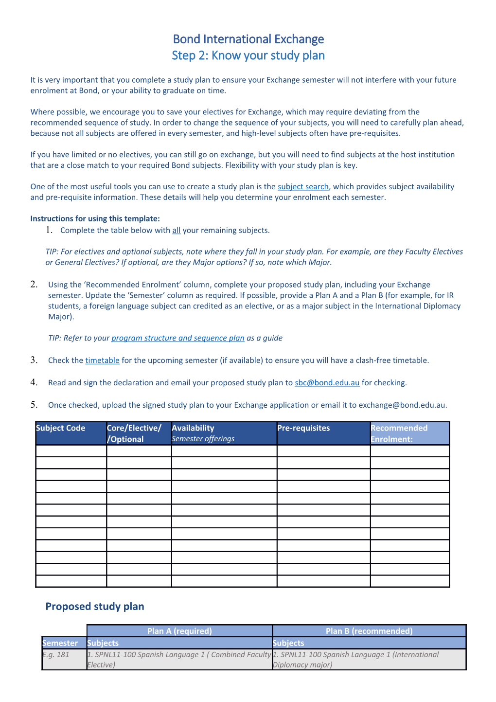 Step 2: Know Your Study Plan