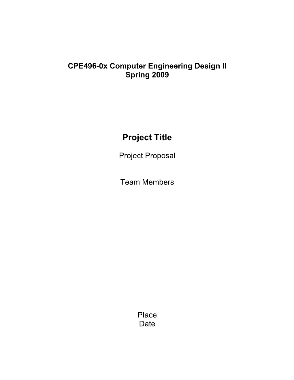 CPE496-0X Computer Engineering Design II