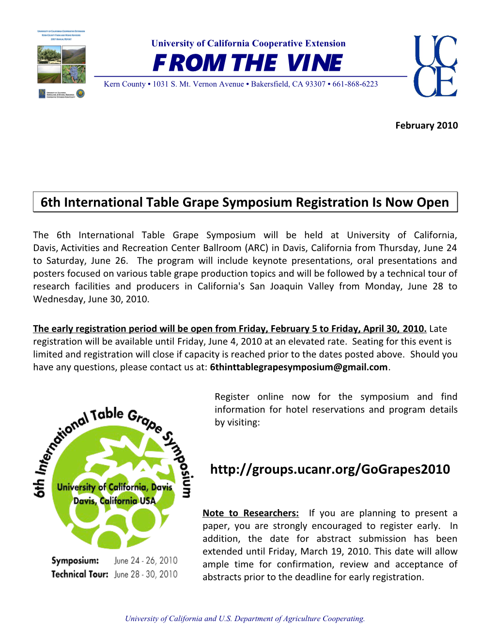 6Th International Table Grape Symposium Registration Is Now Open