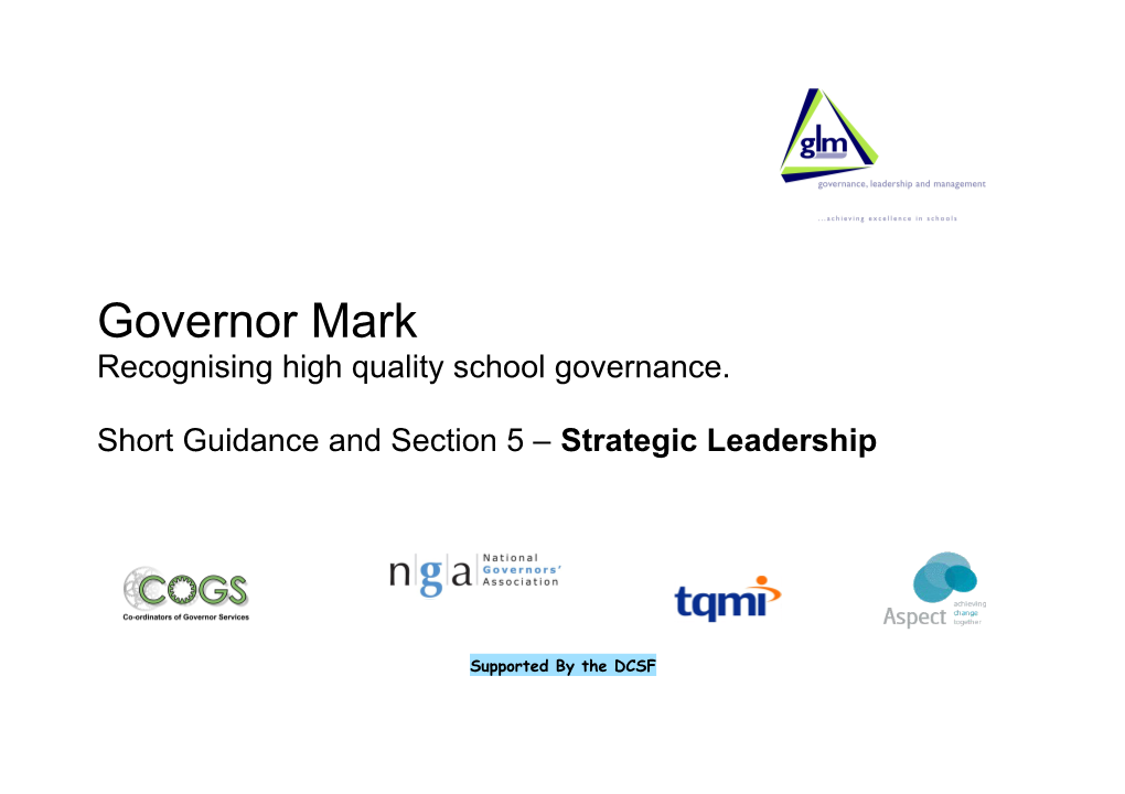 Recognising High Quality School Governance