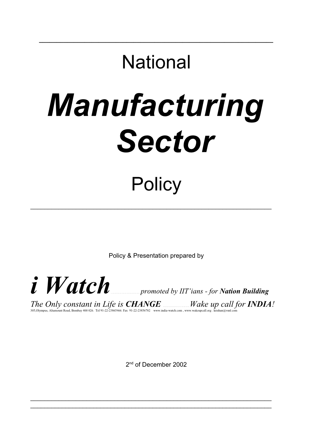 Manufacturing Sector