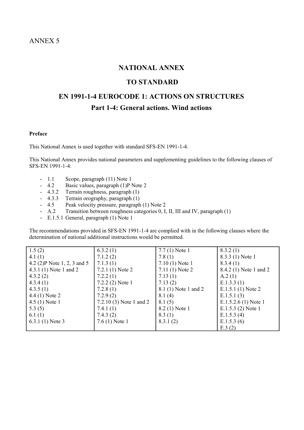 Part 1-4: General Actions. Wind Actions