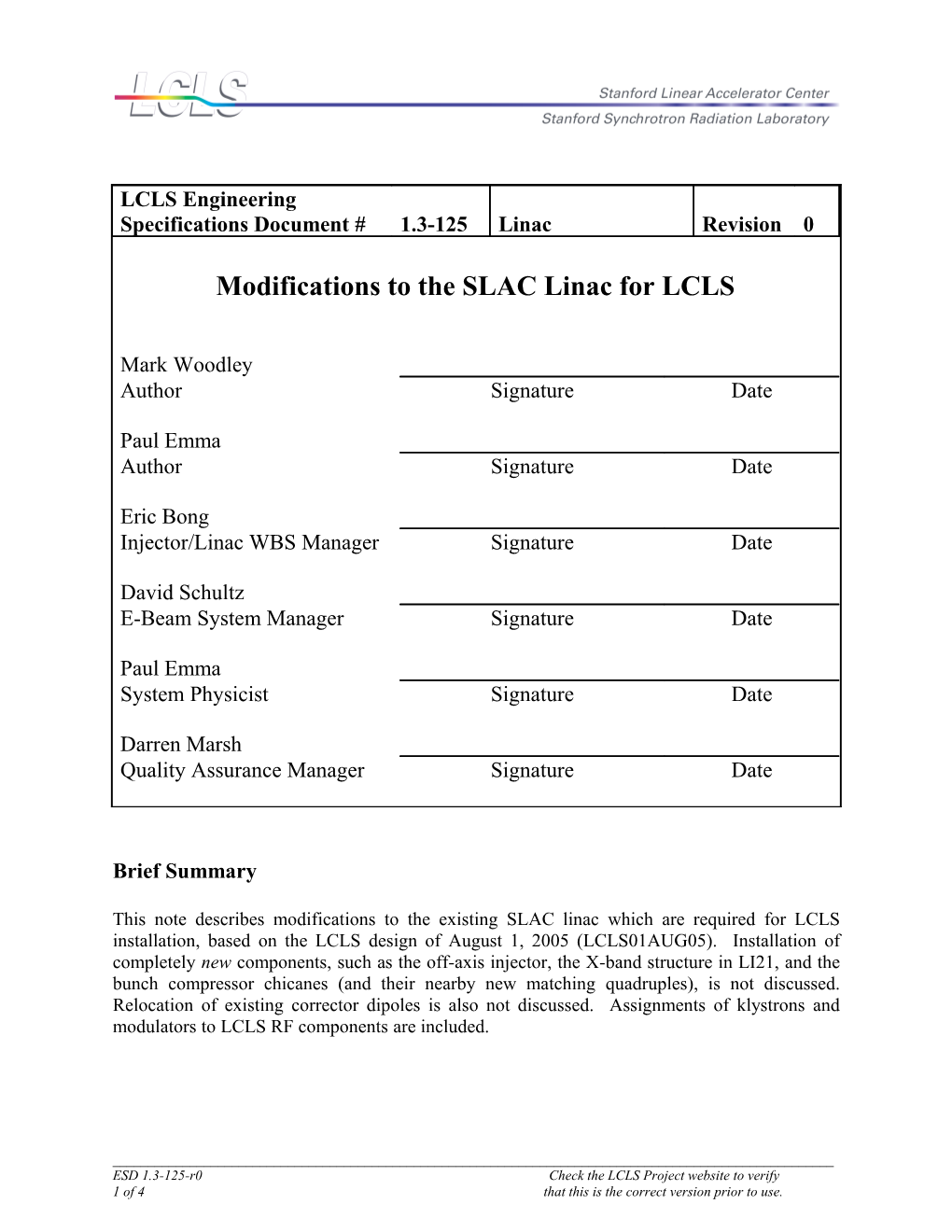 LCLS Physics Requirements Document