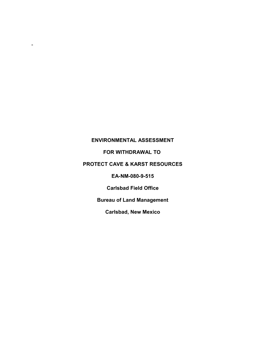 Environmental Assessment