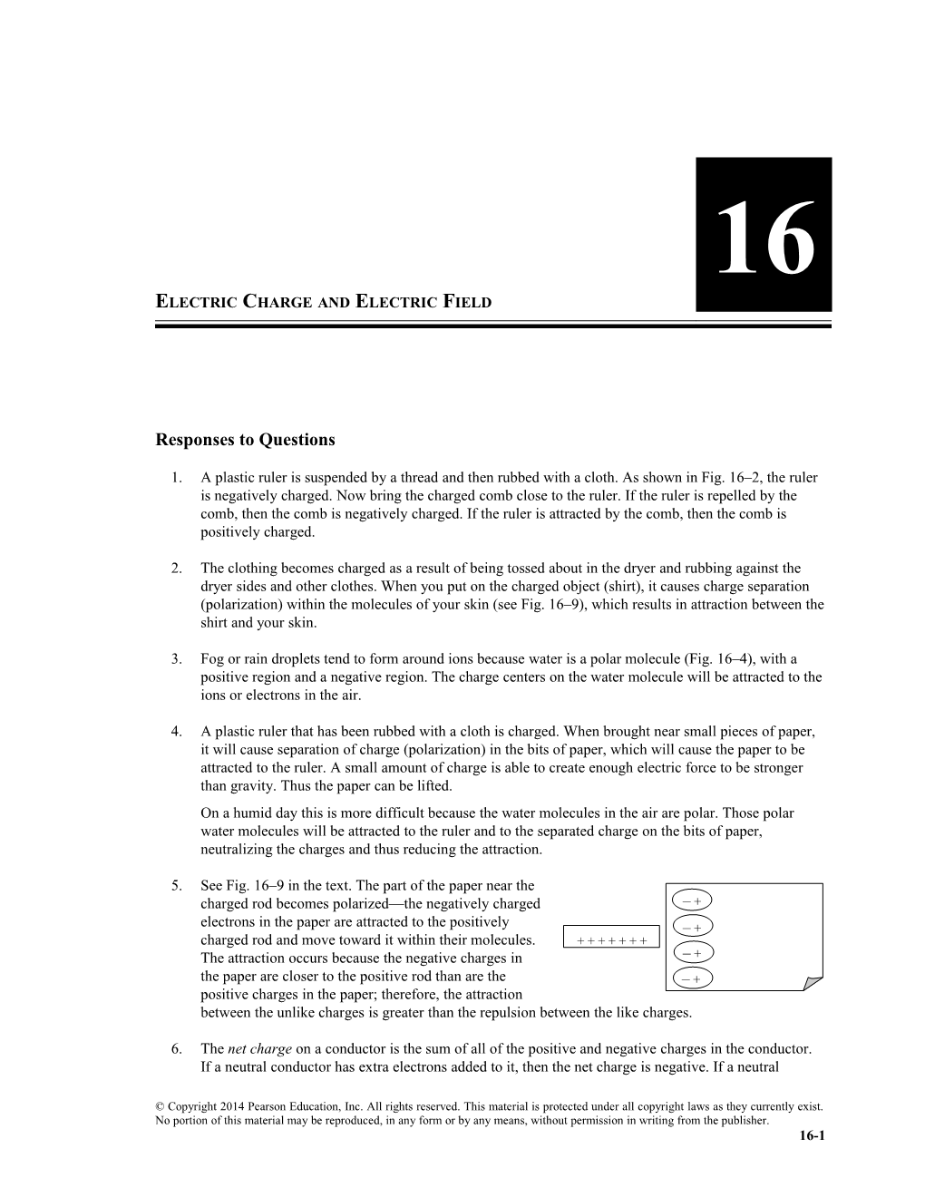 Electric Charge and Electric Field 16-1