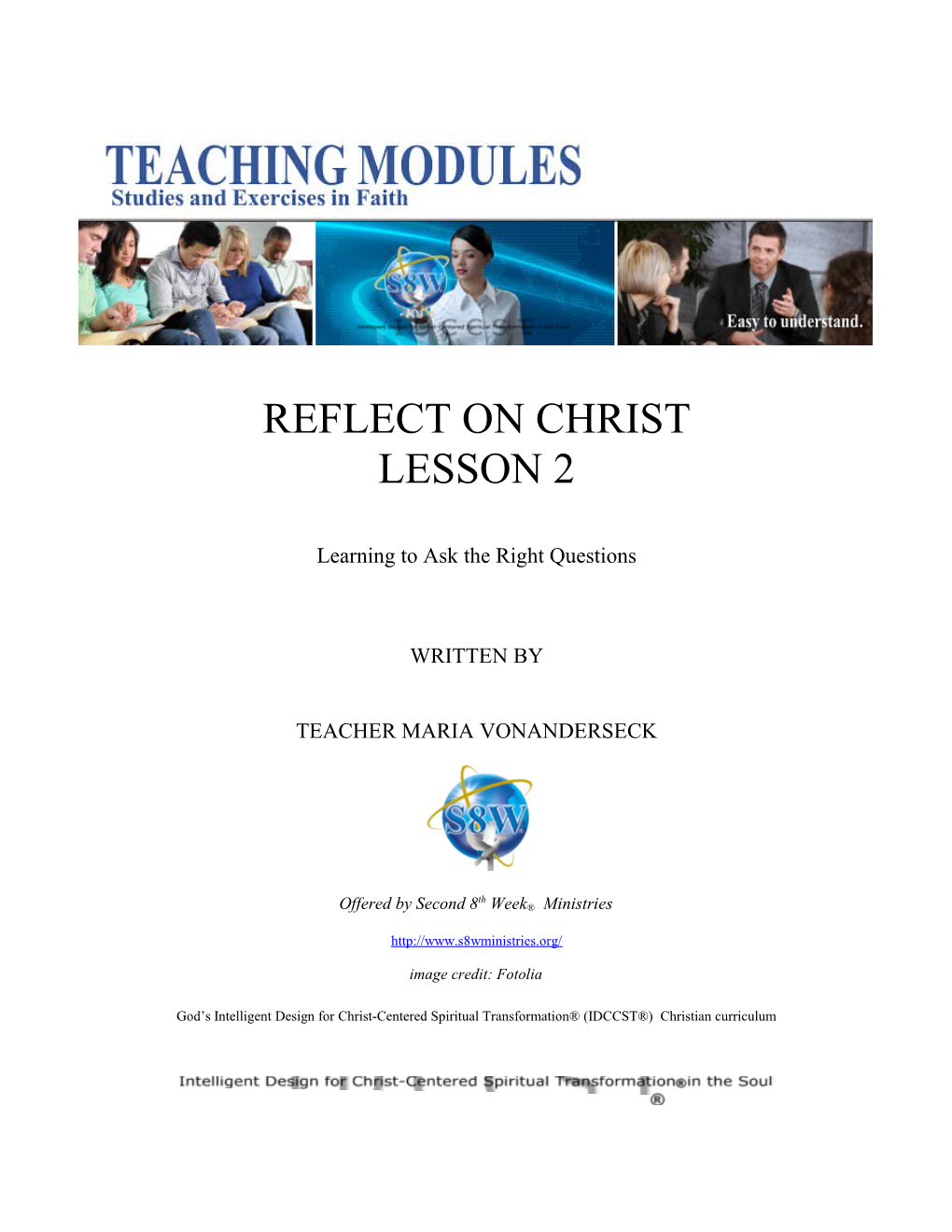 Module: Reflect on Christ Lesson 2