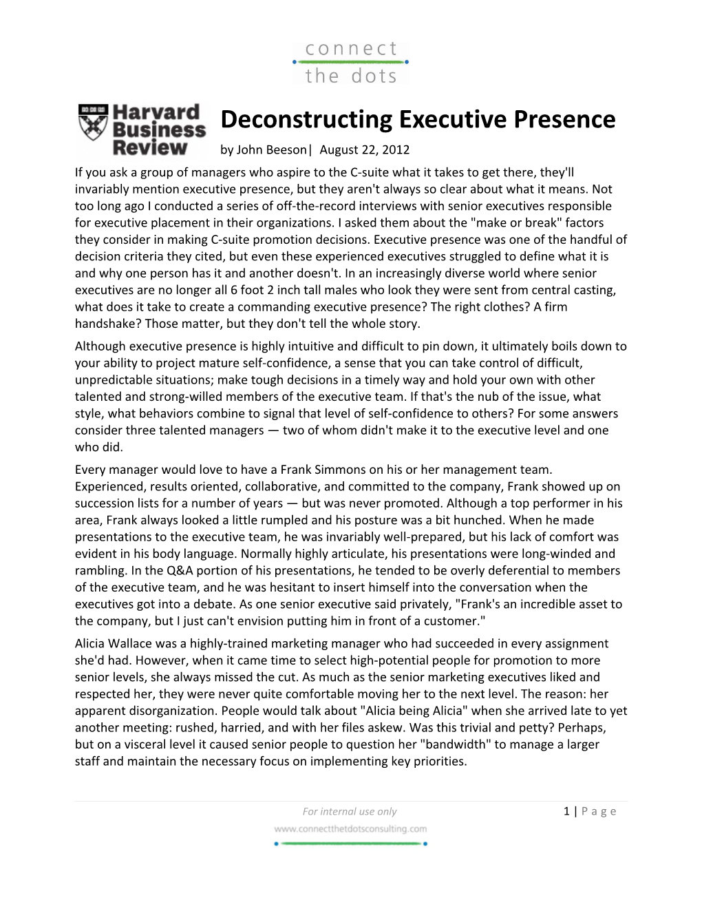 Deconstructing Executive Presence