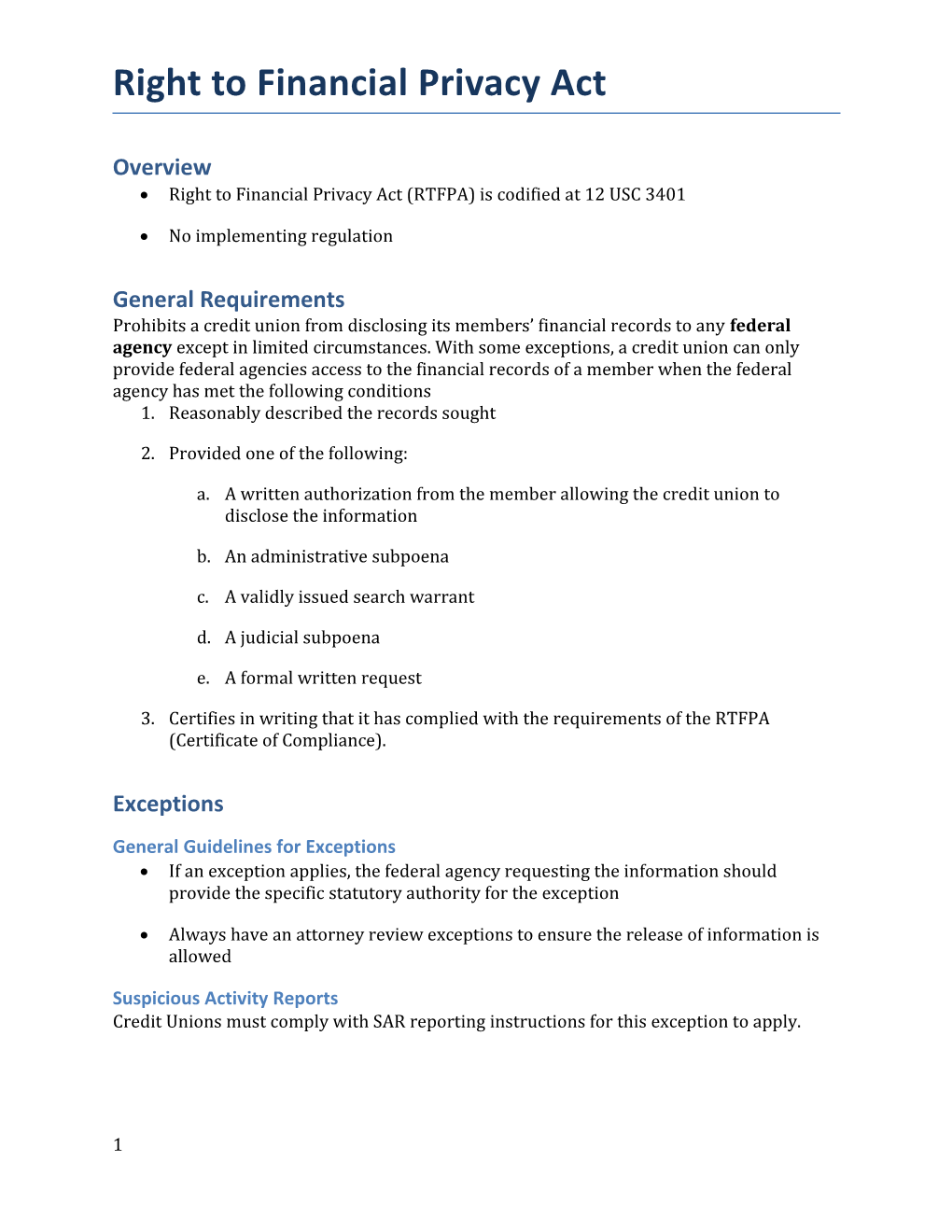 Right to Financial Privacy Act