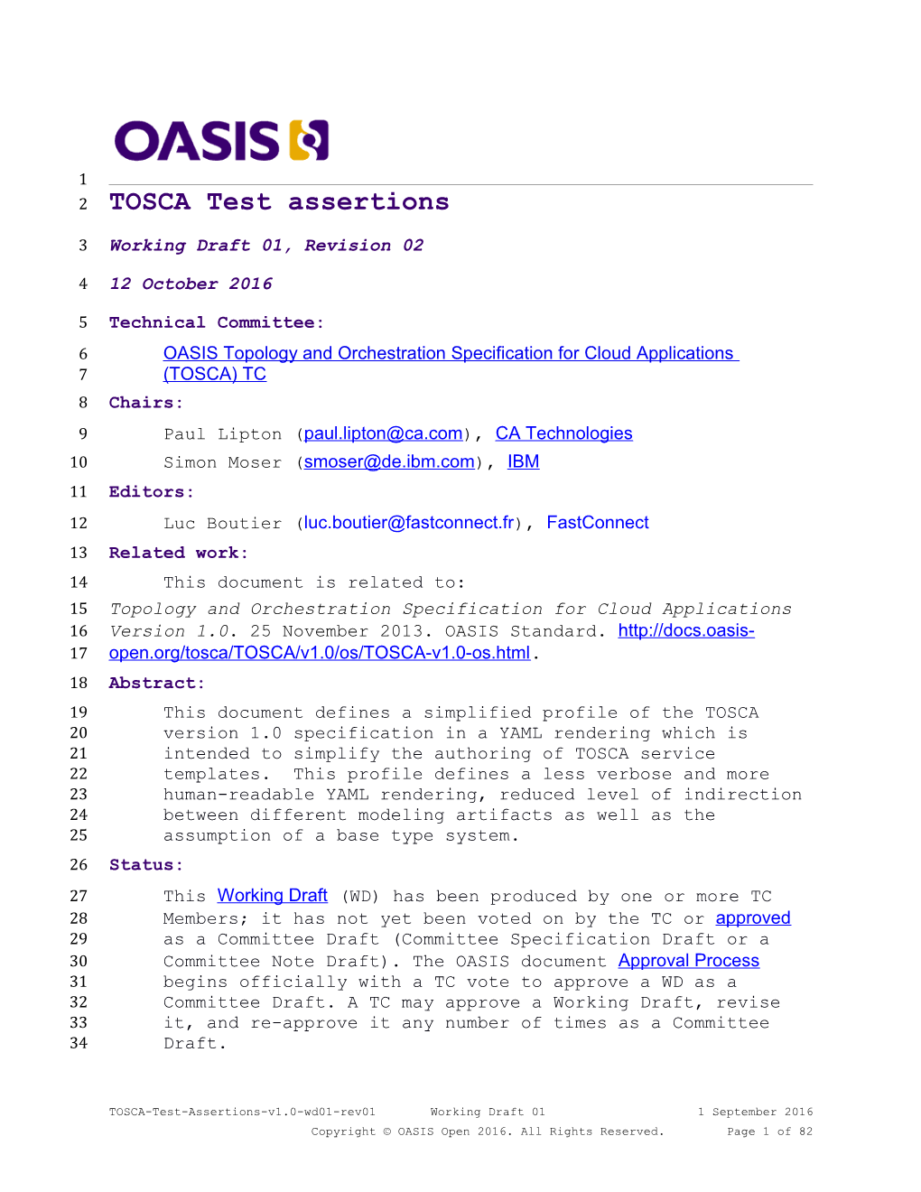 TOSCA Test Assertions