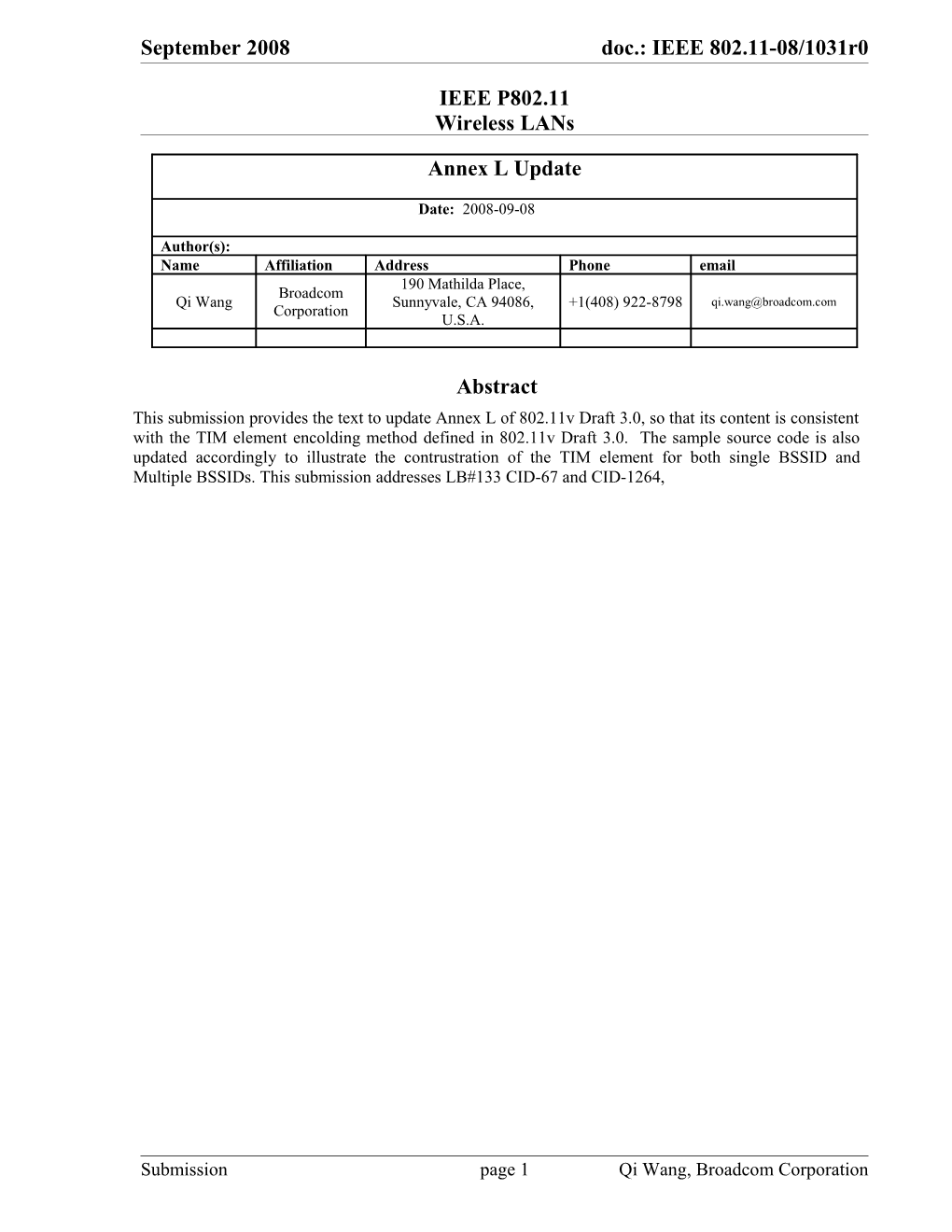 Editor: Make the Following Text Changes to L.2 of the Annex L in 802.11V Draft 3.0