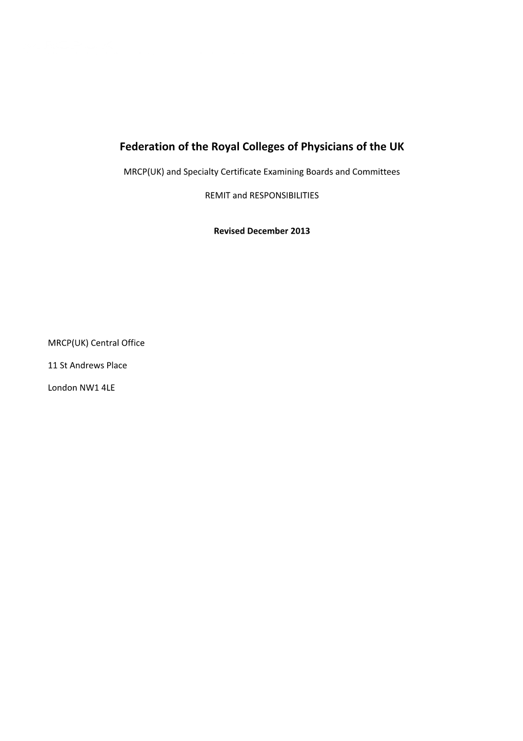 Federation of the Royal Colleges of Physicians of the UK