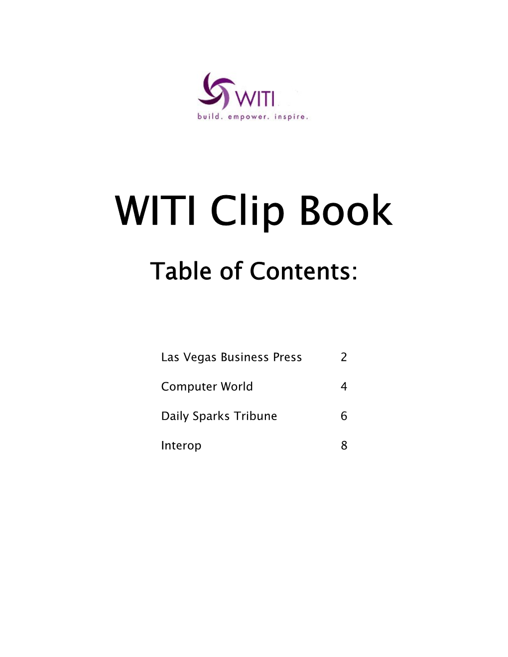 WITI Clip Book