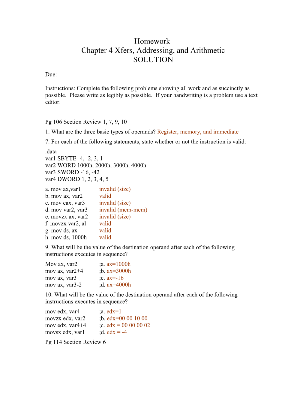 Chapter 4Xfers, Addressing, and Arithmetic