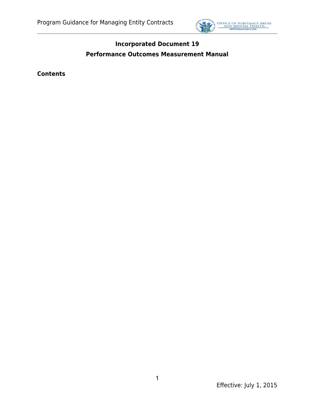 Performance Outcomes Measurement Manual