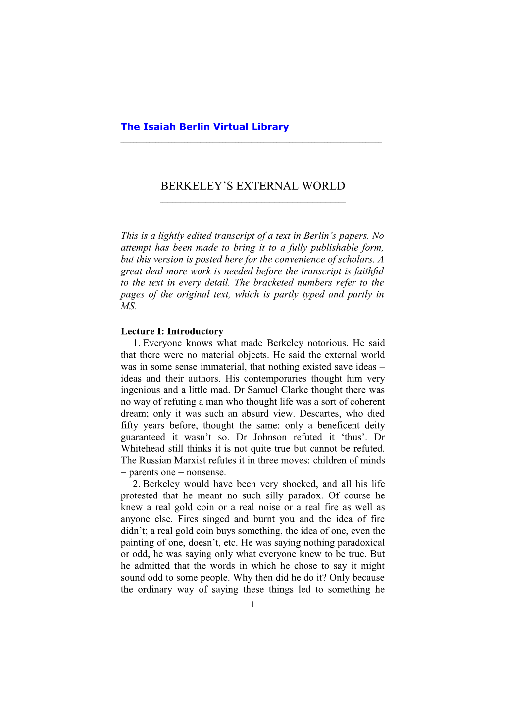 The Isaiah Berlin Virtual Library