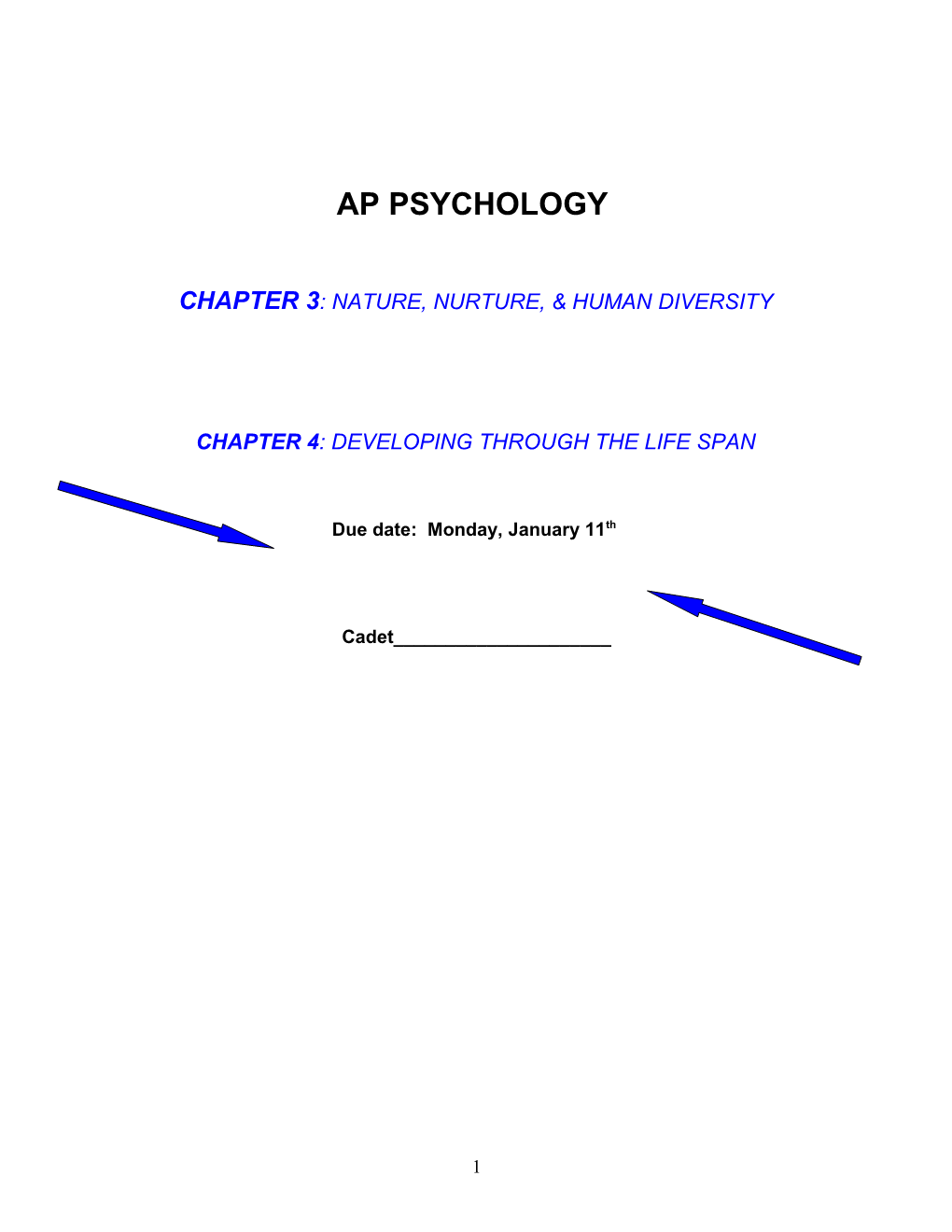 Chapter 3 : Nature, Nurture, & Human Diversity