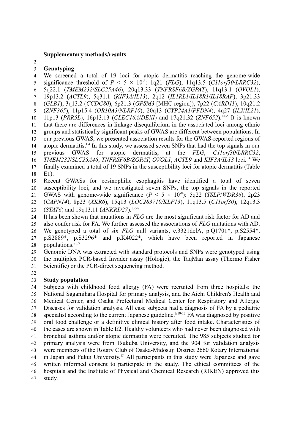 Supplementary Methods/Results