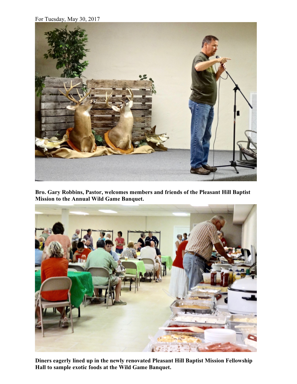 Bro. Gary Robbins, Pastor, Welcomes Members and Friends of the Pleasant Hill Baptist Mission