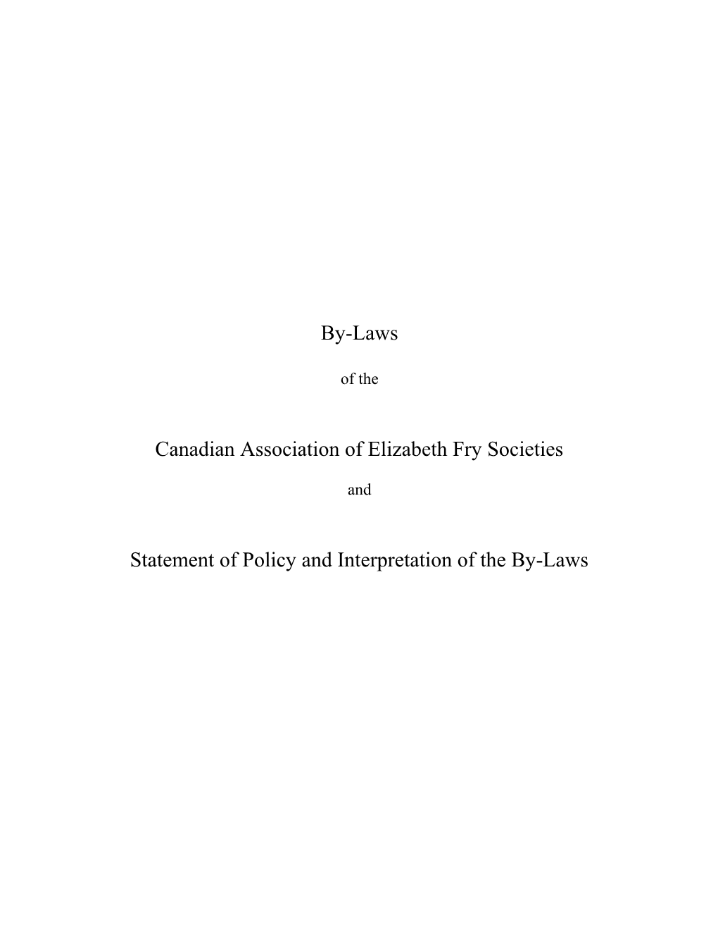 Canadian Association of Elizabeth Fry Societies
