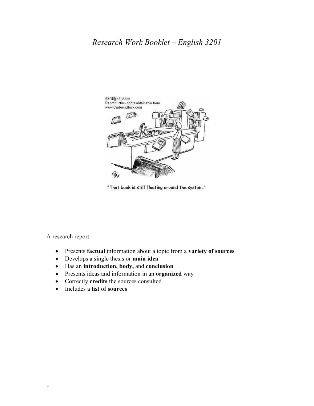 Research Work Booklet English 3201