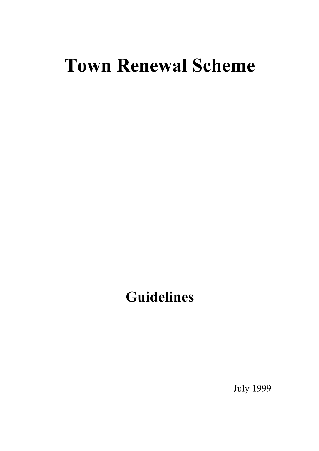 Town Renewal Scheme