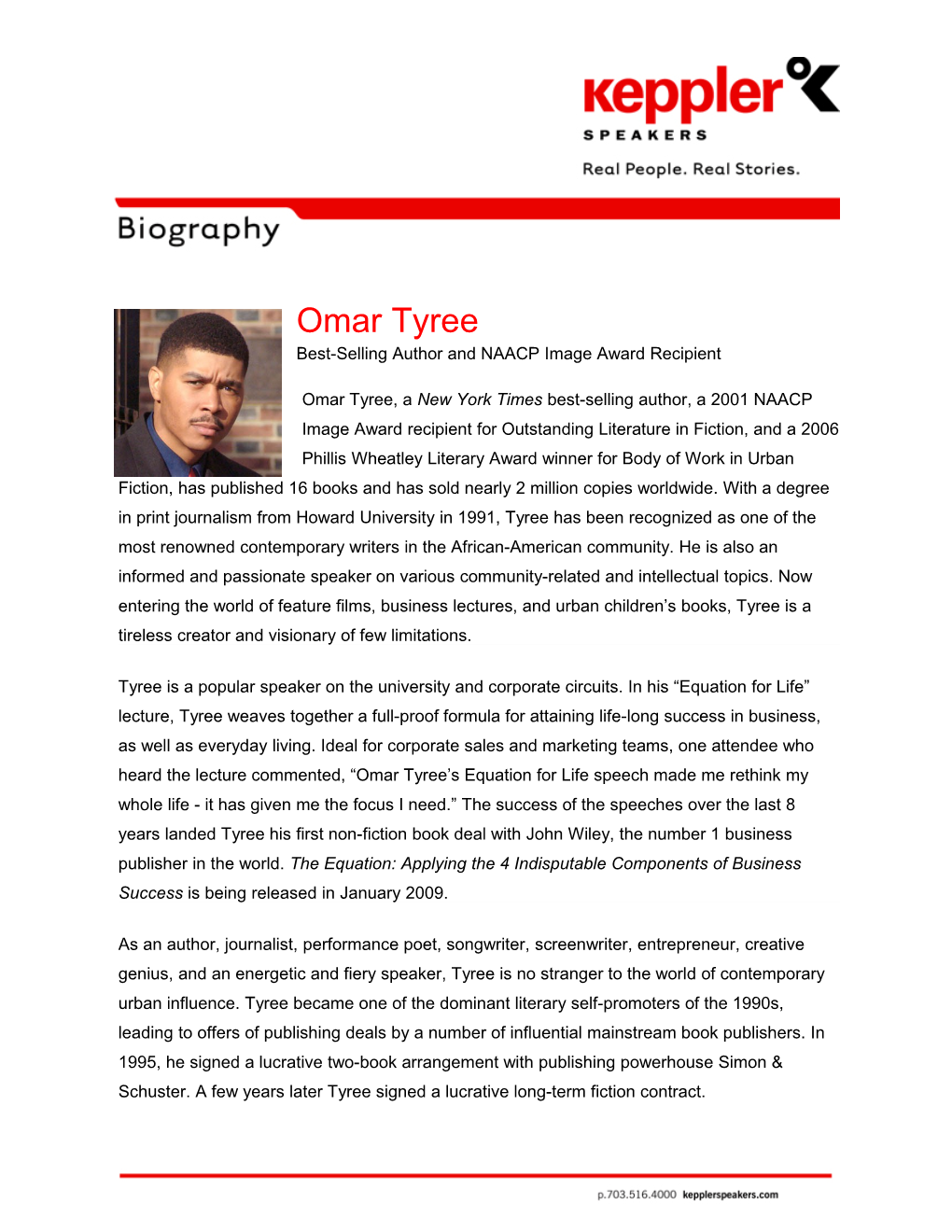 Omar Tyree Best-Selling Author and NAACP Image Award Recipient