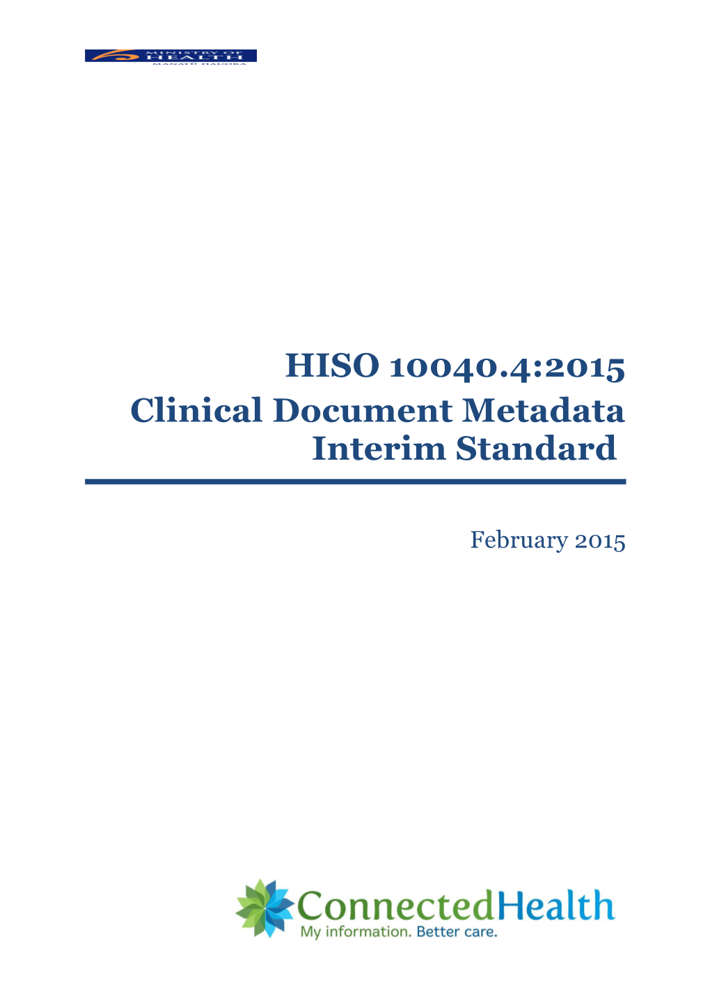 HISO 10040.4:2015 Clinical Document Metadata Standard