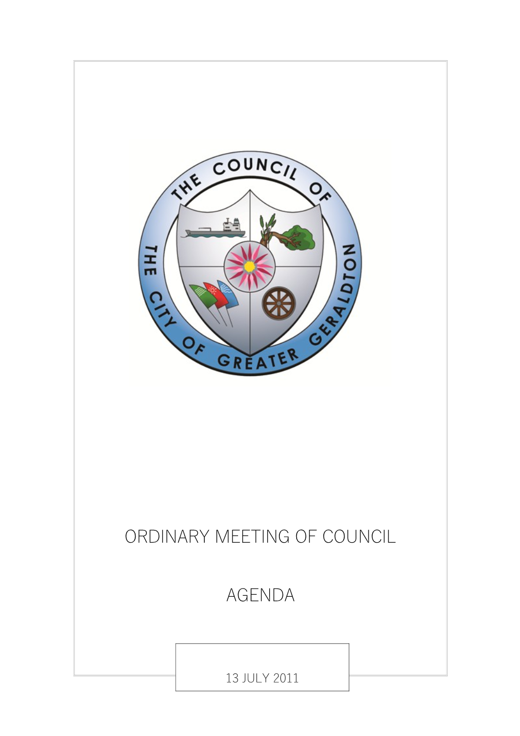 Agenda for Ordinary Meeting of Council 13Th July 2011