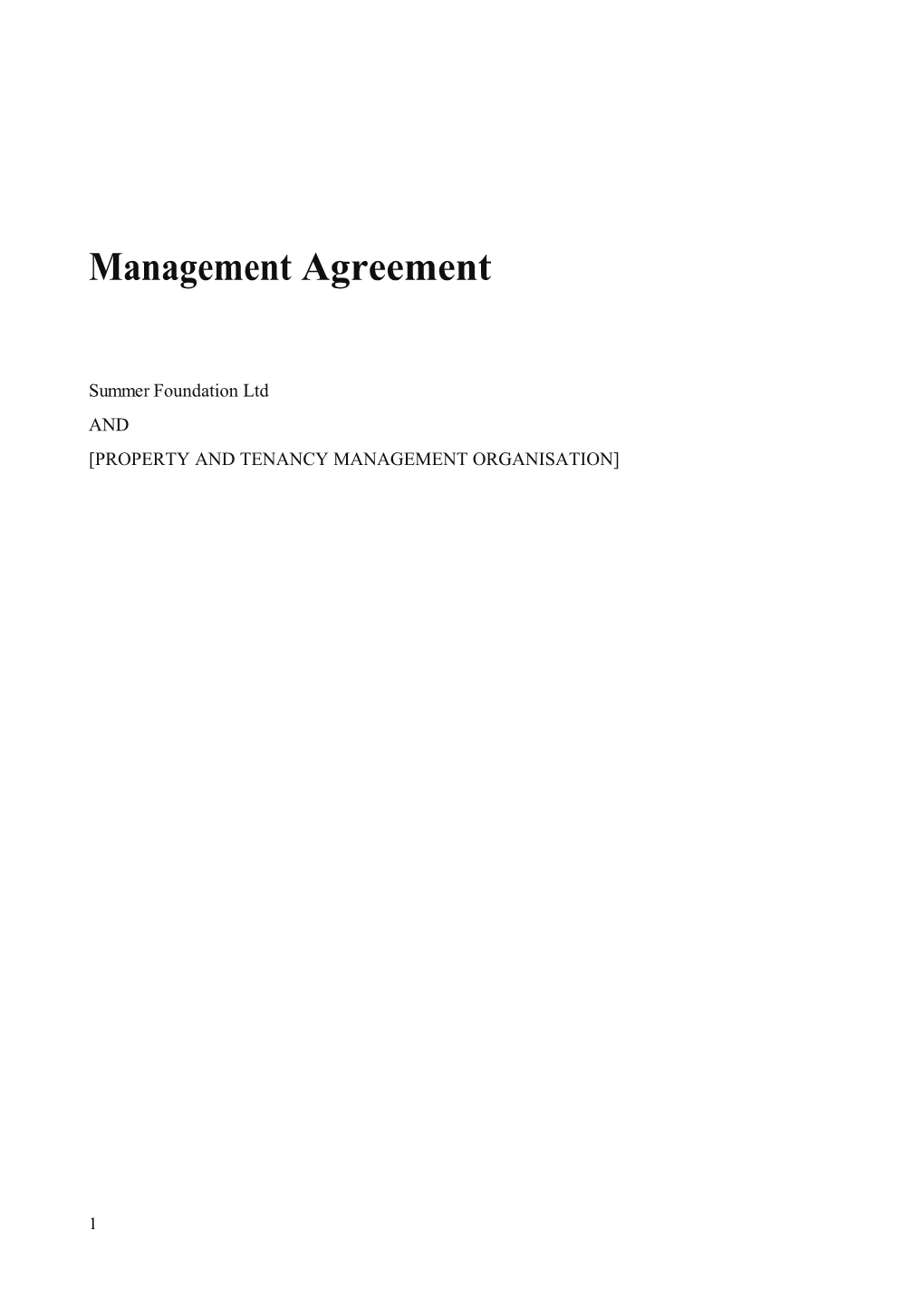Management Agreement
