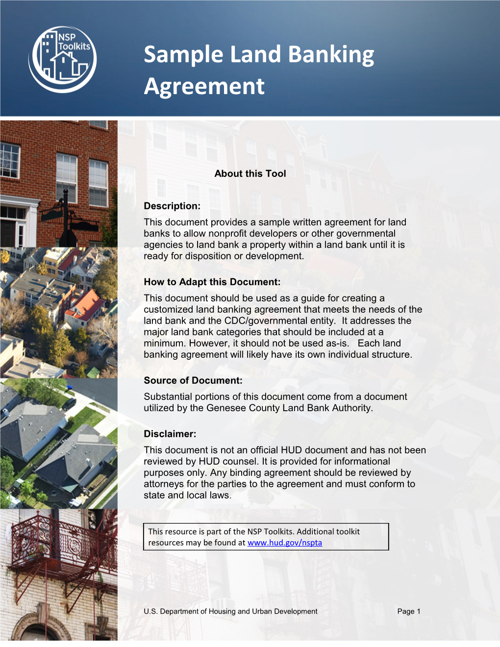 Land Banking Agreement