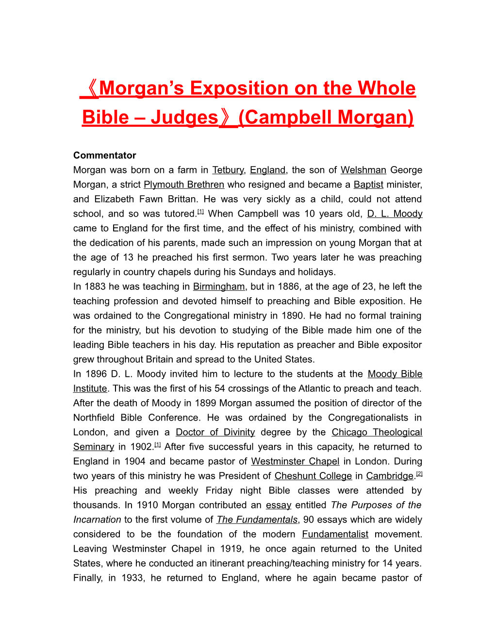 Morgan Sexposition on the Wholebible Judges (Campbell Morgan)