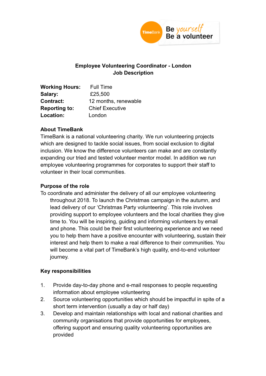 Employee Volunteeringcoordinator - London