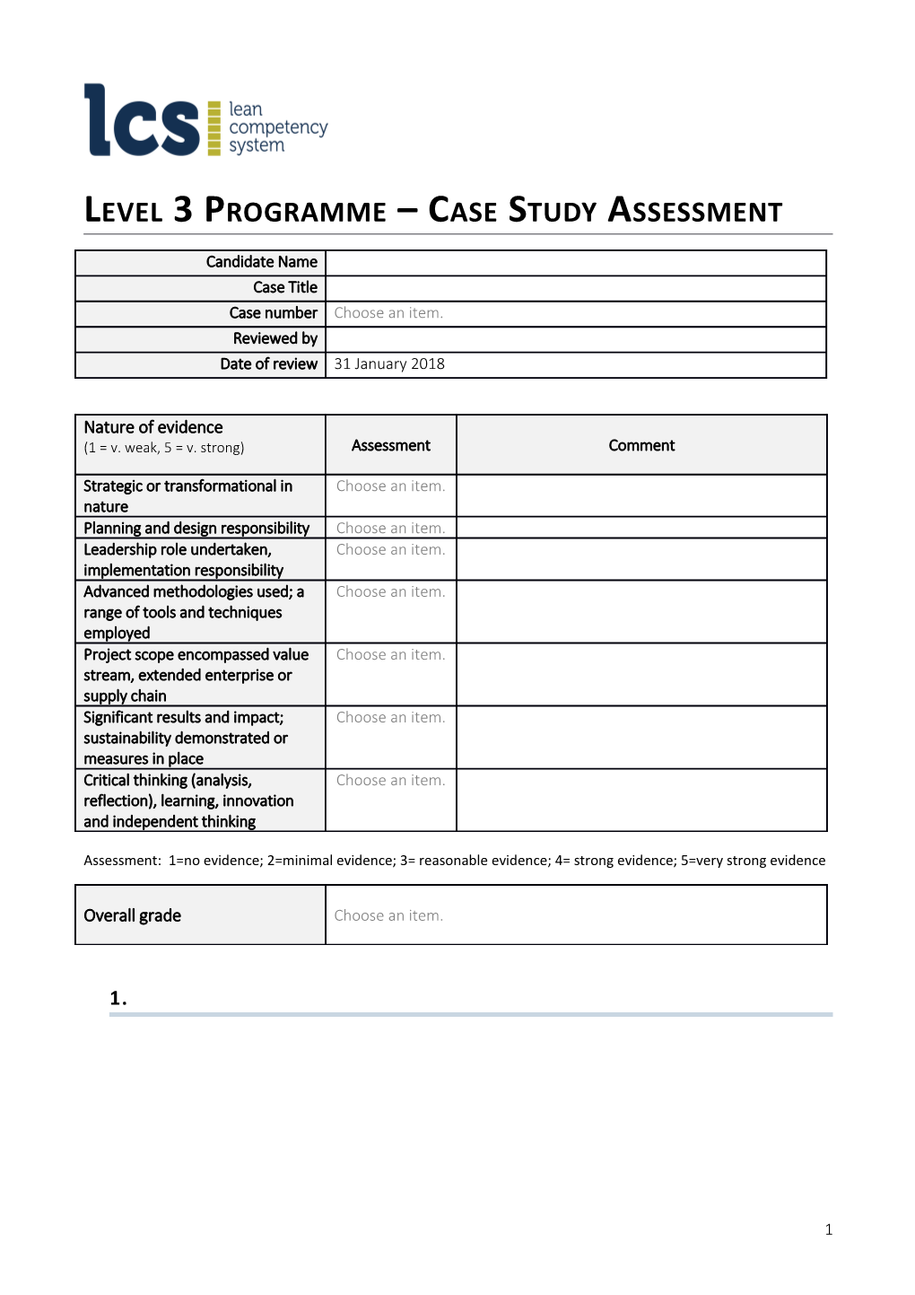 Level 3Programme Case Studyassessment