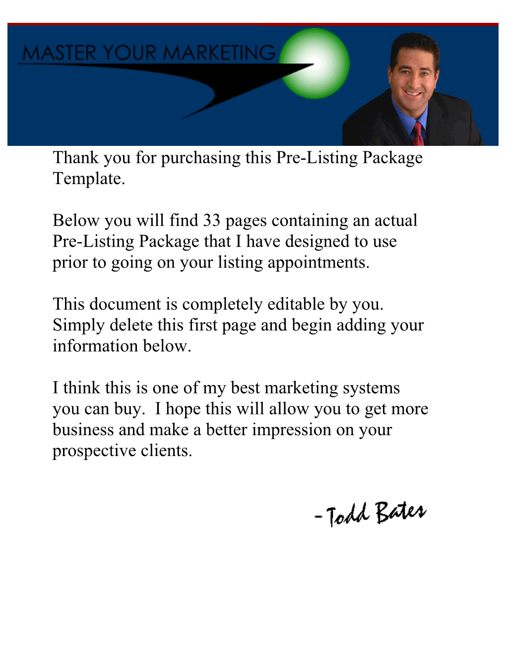 Pre-Listing Package