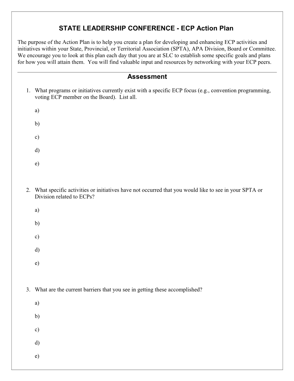 LRC Action Plan Worksheet