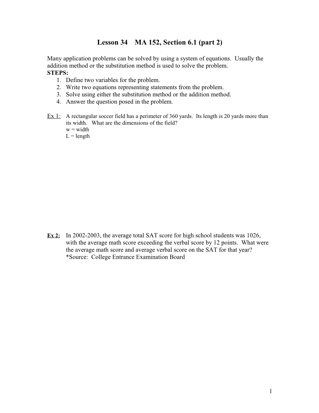 Lesson 34MA 152, Section 6.1 (Part 2)