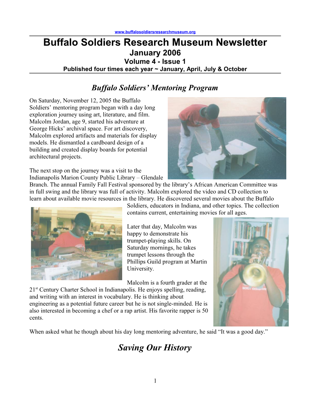 Buffalosoldiersresearchmuseum Newsletter