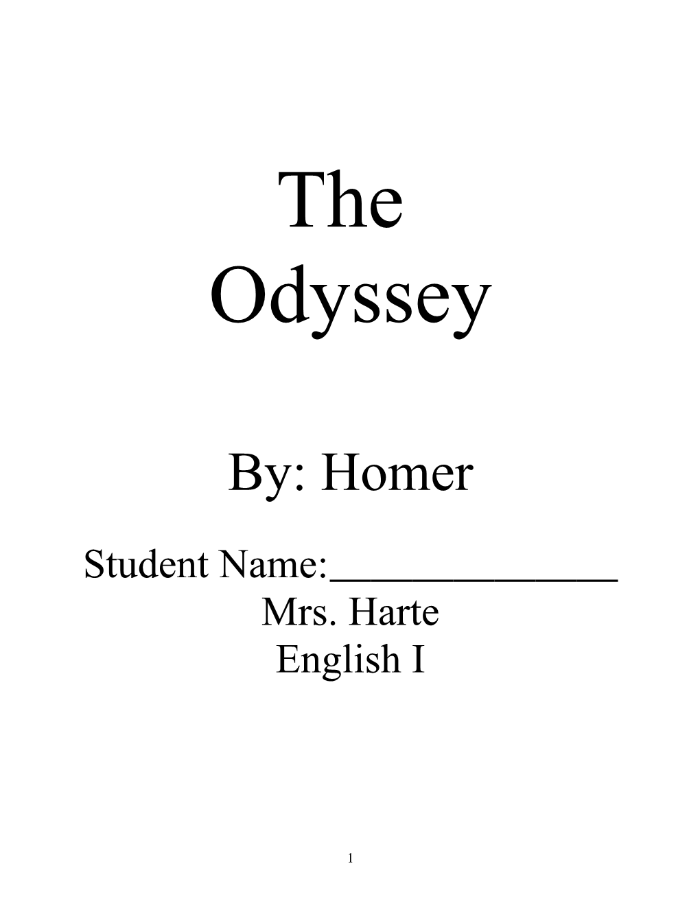 The Odyssey: Character List
