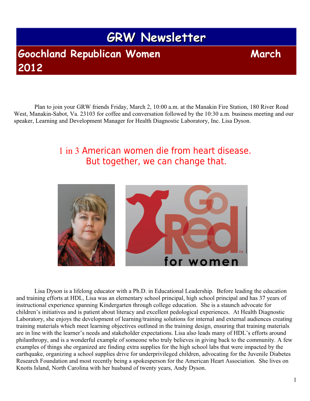 1 in 3 American Women Die from Heart Disease