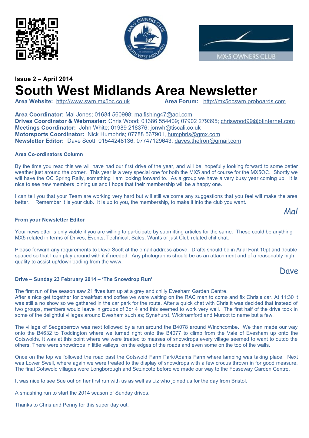 South West Midlands Area Newsletter