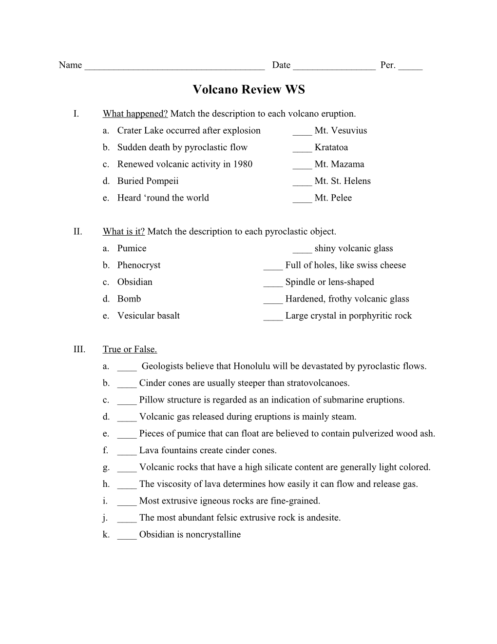 Volcano Review WS
