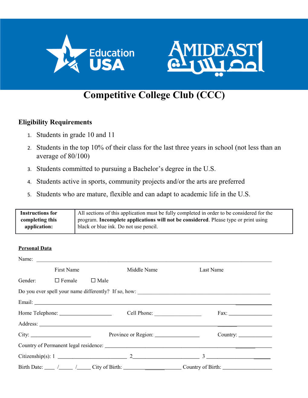Competitive College Club (CCC)